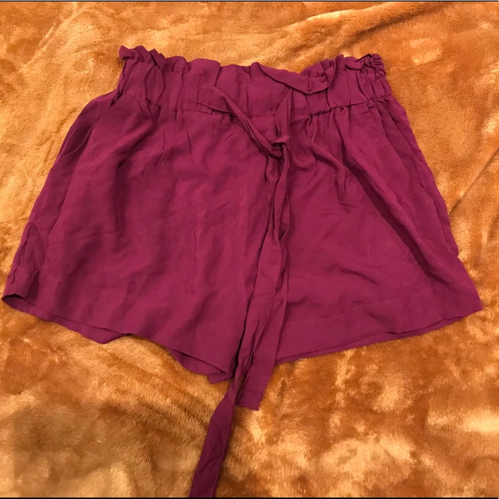 Maroon Flowy Shorts
